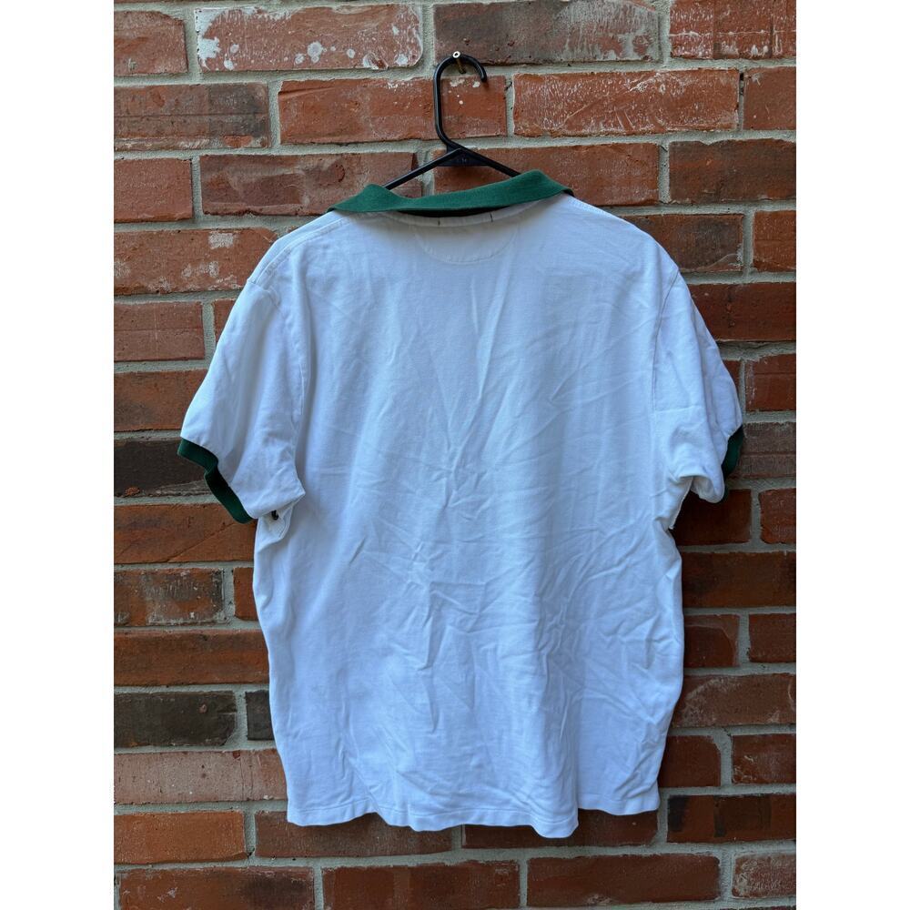 Polo Ralph Lauren Big Pony Diagonal Stripe Polo Shirt White Green Navy XL - Picture 6 of 6